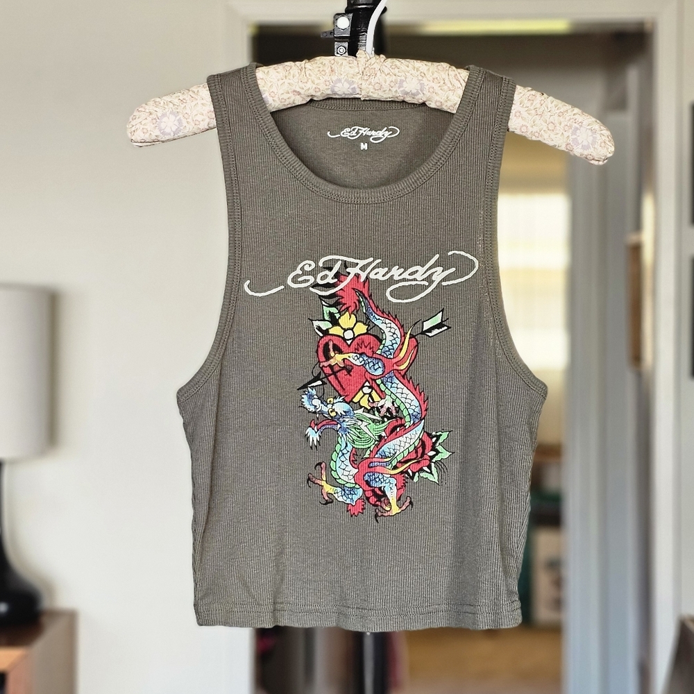 Ed Hardy Y2K Ribbed Muscle Tank
